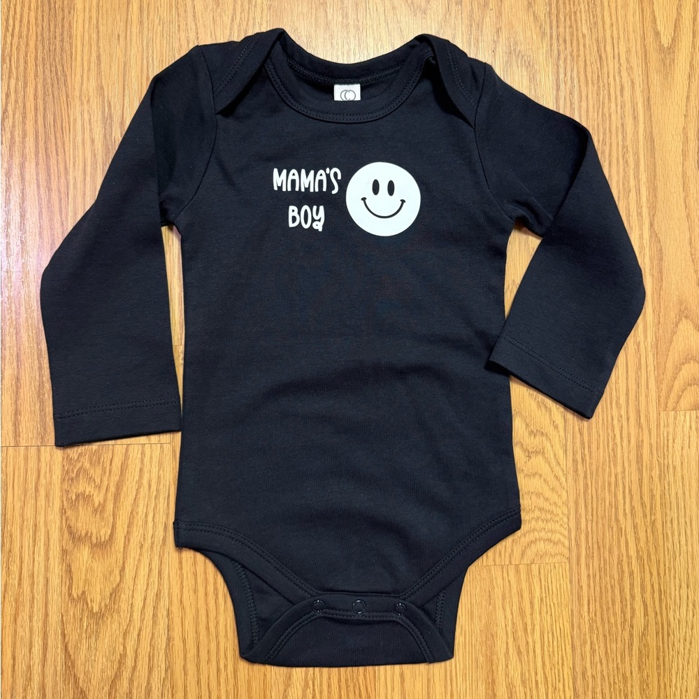 Colored organics custom mamas boy  onesie
